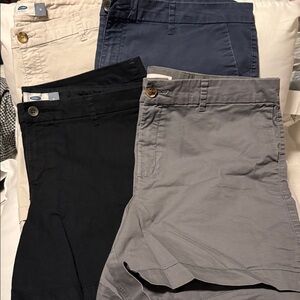 Four pair - Old Navy Women's Shorts - Black, Navy, Gray, Cream